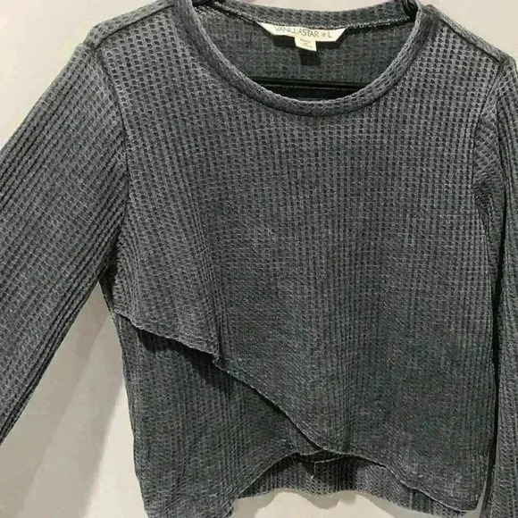 Vanilla Star Waffle knit pullover top size large - Picture 6 of 10